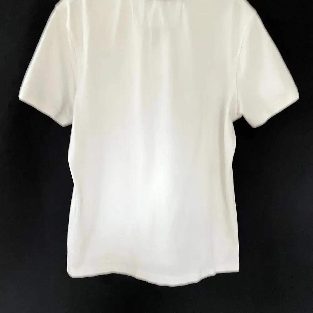 Banana Republic white polo shirt collared men's size large golf cotton top